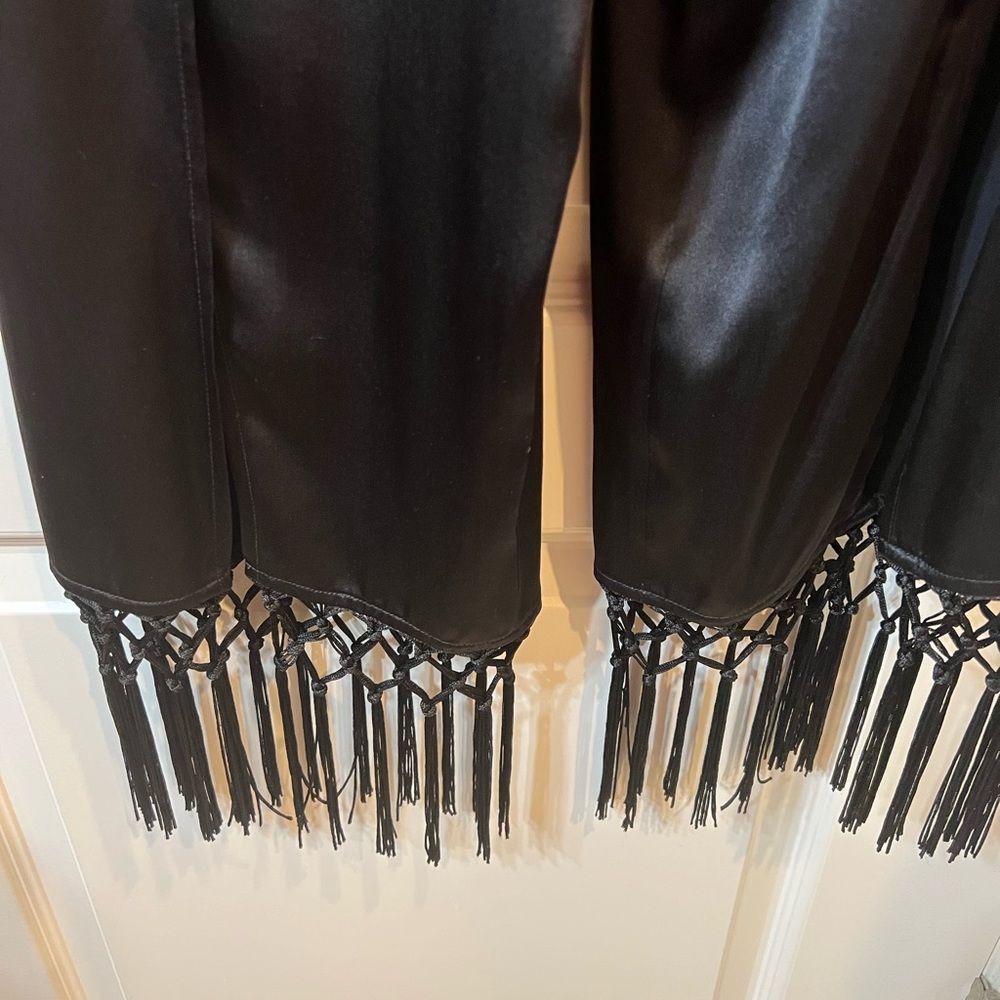 NWT Cami NYC black silk fringe pants size small 2/4 - Picture 3 of 15